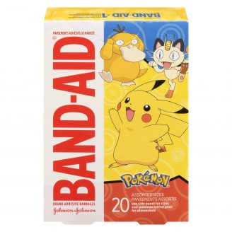 Band-Aid Adhesive Bandages Pokémon, 20 Assorted Sizes